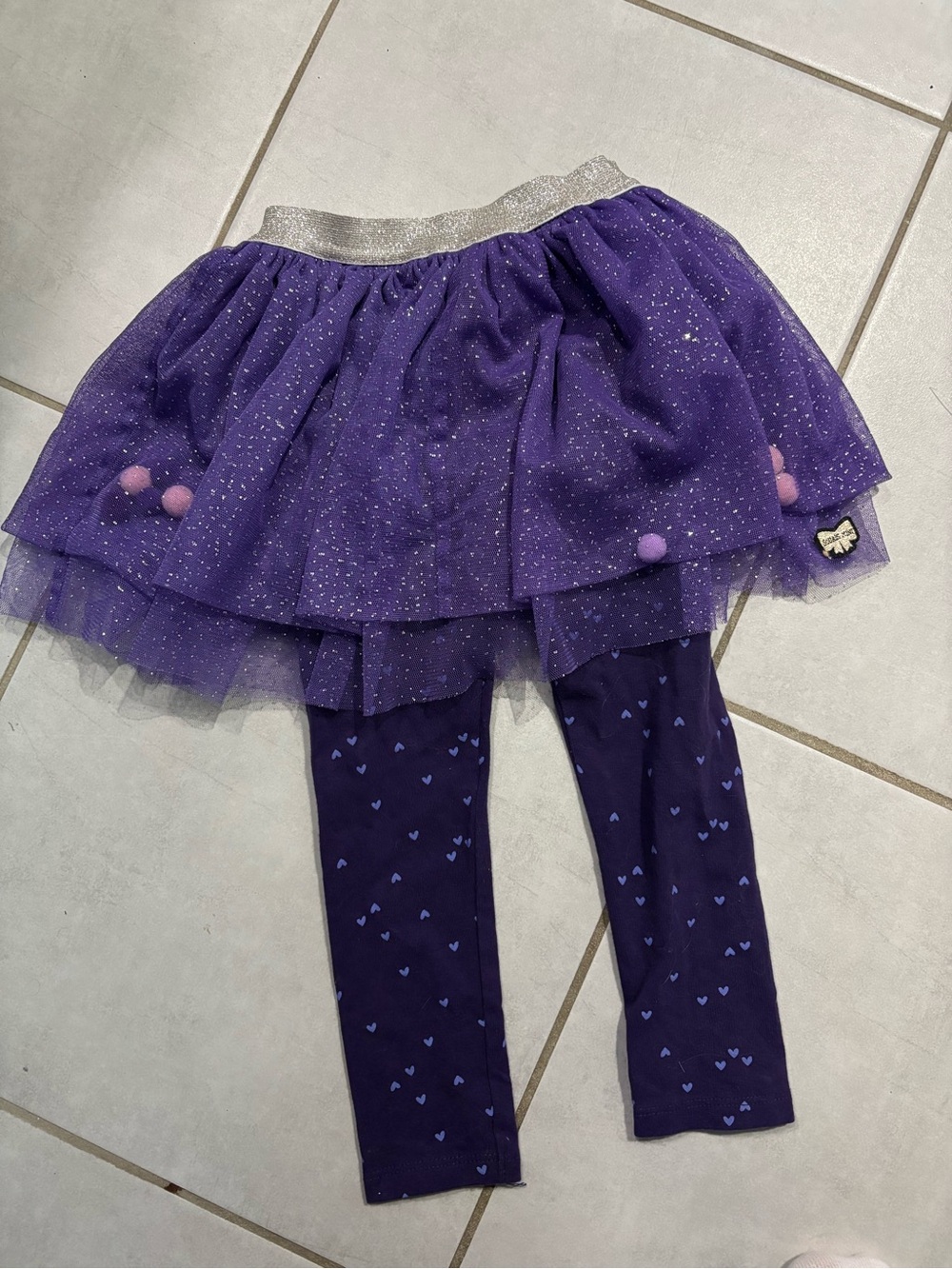 Girls Purple Sparkle Tutu Legging Set - Souris Mini 2-3 ans